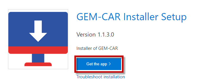 GEM-CAR Installer webpage